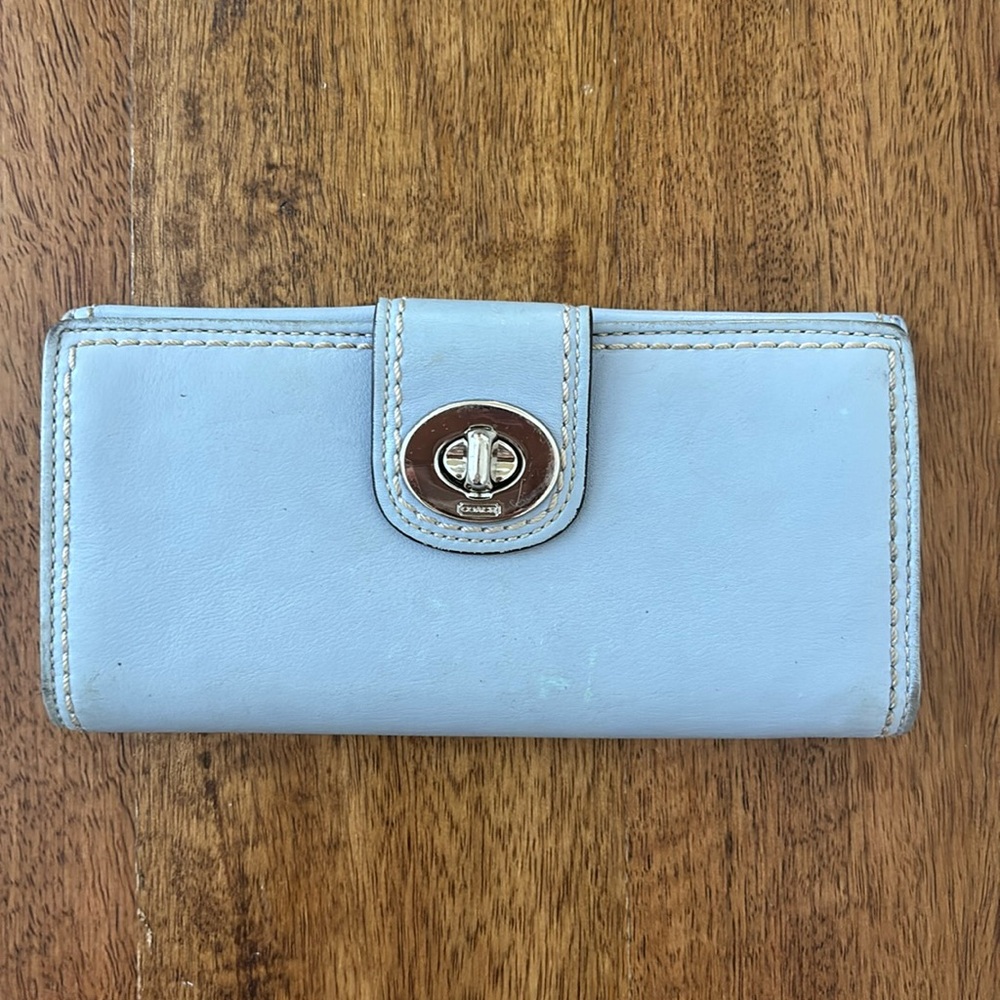 Vintage Coach Turnlock Wallet - Blue